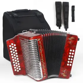 Mi8476 Aklot 31 Key 12 Bass Accordion Fbe Celluloid Body Metal Cover Accordions