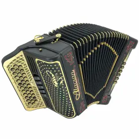 Nal-3412-5-bsp-fbe Alacran Accordion 34 Button 12 Bass 5 Switches Fbe Black Satin