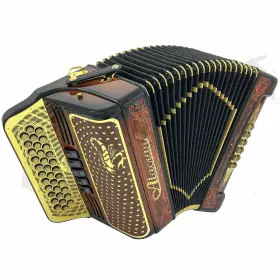 Nal-3412-5-bws-ead Alacran Accordion 34 Button 12 Bass 5 Switches Ead Brown Wood Stain