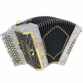 Alacran Nal-3412-mx3-oz-gcf Accordion 34 Button 12 Bass 3 Switches Gcf Super Compact Opal Zebra