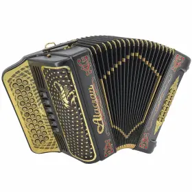 Naltt-3412-bsp-fbe-ead Alacran Accordion 34 Button 12 Bass Two Tone Fbe/ead Black Satin