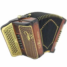 Naltt-3412-bws-fbe-ead Alacran Accordion 34 Button 12 Bass Two Tone Fbe/ead Brown Wood Stain