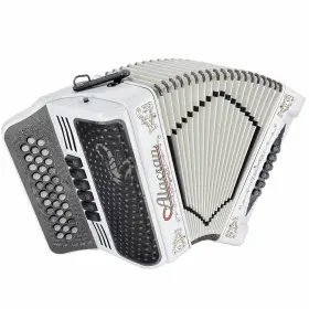 Naltt-3412-wsp-fbe-ead Alacran Accordion 34 Button 12 Bass Two Tone Fbe/ead White Satin