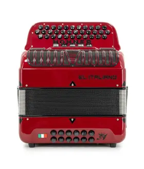 Accordion1335 Anacleto Pre-owned Hohner El Italiano Iii 5 Switch Compact Gcf Accordion - Red