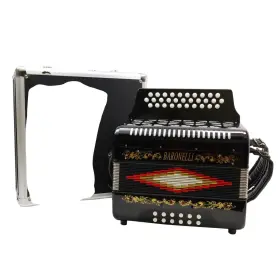 Ac3112g-bk Baronelli Gcf 31 Button 3-row Diatonic Accordion - Black