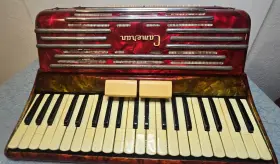 Camerano 500/196 Vintage Piano Accordion Made In Italy Red With Case