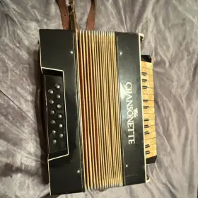 Chansonette 30643 Piano Accordion Black Gold 17 Treble 8 Bass Keys Model