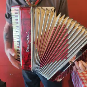 Lm-4120 Da Vinci Guerrini Piano Accordion 120 Bass 24 Keys Red Excellent Conditions