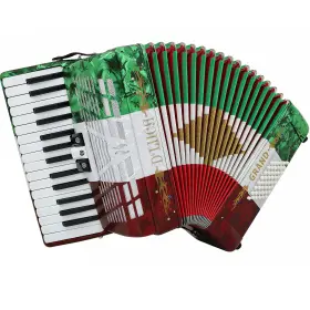 D3048-mx Dluca Dftluca Grand Piano Accordion 3 Switches 30 Keys 48 Bass Case And Straps R/w/g