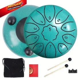 Dozzly Klg0611-03 11-note Steel Tongue Drum - 6 Inch Rain For Garden Inches Green