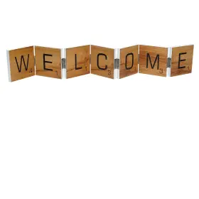 Excello Global Products 810052897554 Wood Hinged Accordion Sign - Welcome