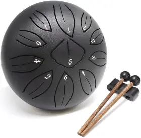 K101 Flagest Steel Tongue Drum 11 Note 6 Inches Rain Inch Notes Black