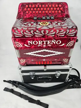 Gabbanelli 2755 Norteno Red Pearl Fa By Accordion Acordeon 5 Sound Changes