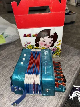 Gl-102 Hero Vtg Kids Green Marbled Accordion Musical Instrument China Gl 102