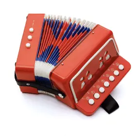 Gw35n01-09 Hey Play Kids Accordion 10 Keys Red Beginner Musical Instrument With Song