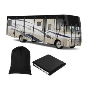 Hfkjway Qc-001 Camper Cover 210d Oxford Cloth Rv Covers For Roof Only Wind Rain 7.5m 3m Black