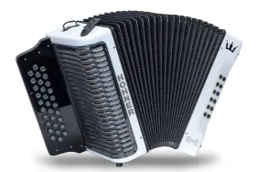 Hohner 009126766322 Corona C-ii Next Generation Fbe Diatonic Accordion White Rainbow Straps