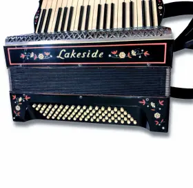 114824 Hohner Vintage 1930s Lakeside 80 Bass Piano Accordion With Case Straps - Works