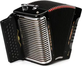 Hohner 190786158429 Corona Ii Xtreme Diatonic Accordion - Keys Of G/c/f Jet Black
