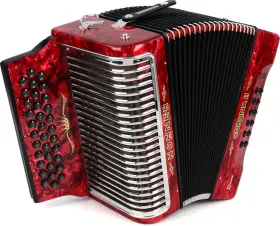 Hohner 190786158443 Corona Ii Xtreme Diatonic Accordion - Keys Of G/c/f Pearl Red