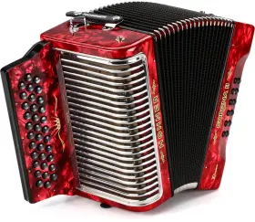 Hohner 190786158559 Corona Ii Xtreme Diatonic Accordion - Keys Of F/bb/eb Pearl Red