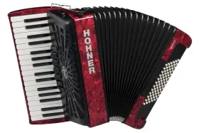 Hohner 190786383913 Bravo Iii 72 Accordion - Red With Gigbag