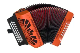 Hohner 190786386358 Compadre Diatonic Accordion - Keys Of F/bb/eb Orange-new
