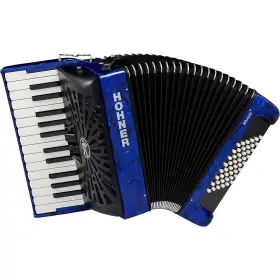 Hohner 197881193454 Bravo Ii 48 Accordion With Black Bellows Blue Rf