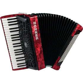 Hohner 197881346683 Bravo Iii 120 Accordion With Black Bellows Red Rf