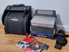 3500dblfa Hohner Accordion Corona Ii Dark Blue With Bag And Straps Fa Tone