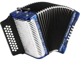 3500gbl Hohner Corona Ii Diatonic Accordion - Keys Of G/c/f Dark Blue