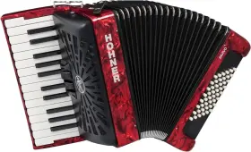 619082 Hohner Bravo Ii 48 Chromatic Piano Key Accordion Red