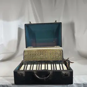 64539 Hohner Vintage M. Accordion Germany With Geib And Schaefer Case