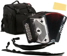 Hohner 840262206761 Panther Diatonic Accordion - Keys G/c/f With Road Kit