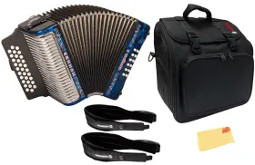 Hohner 840262228831 Corona Ii F/bb/eb Accordion - Pearl Dark Blue With Gig Bag