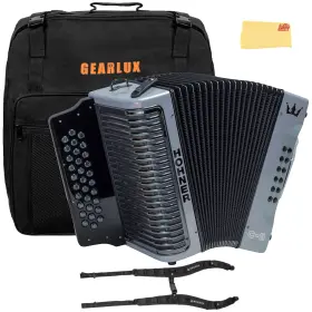 Hohner 840262242875 Corona C-ii G/c/f Accordion - Silver Rainbow With Gig Bag