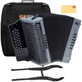 Hohner 840262242912 Corona C-ii F/bb/eb Accordion - Silver Rainbow With Gig Bag