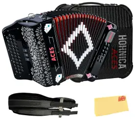 Hohner 840262260497 Hohnica Aces Ii 34-button Accordion With 3 Registers - Ead Gig Bag