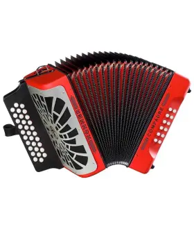 A4844s Hohner Cofr Compadre Fbbbeb Accordion With Gig Bag And Strap - Red Silver Grill