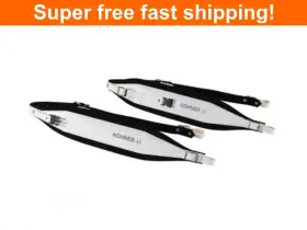 Acc17 Hohner Extra-large Leather Accordion Strap With Back -white On Black