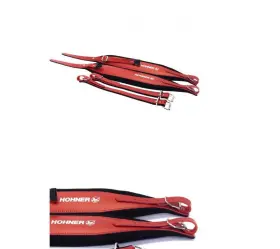 Acc21-red-blk Hohner Acc21 Extra-large Leather Accordion Strap With Back - Red On Black