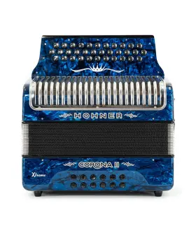 Accordion8148 Hohner Pre-owned Corona Ii Xtreme Gcf Button Accordion - Dark Blue