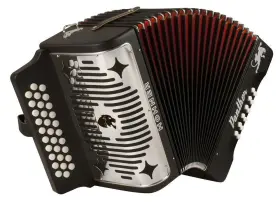 48667001473 Hohner Accordions Panther G/c/f 3-row Diatonic Accordion - Black