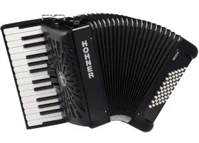 Br48blk Hohner Accordions Bravo Ii 48 Chromatic Piano Key Accordion Black