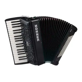 Br96blk Hohner Accordions Bravo Iii 96 Chromatic Piano Key Accordion Jet Black