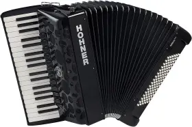 Amiv96b Hohner Amica Forte Iv 96 Piano Accordion Included Gigbag And Straps - Jet Black