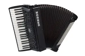 Br120b-n Hohner Bravo Iii Br120b Jet Black Piano Accordion With Gig Bag And Straps