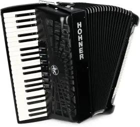 Br120blk Hohner Bravo Iii 120 Chromatic Piano Key Accordion - Jet Black