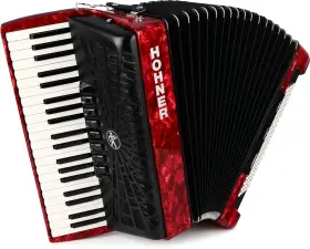 Br120red Hohner Bravo Iii 120 Chromatic Piano Key Accordion - Pearl Red