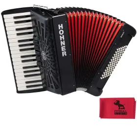 3-voice Hohner Br72blk Bravo Iii 72 72-key Accordion With Gig Bag Black Tuner And Cloth